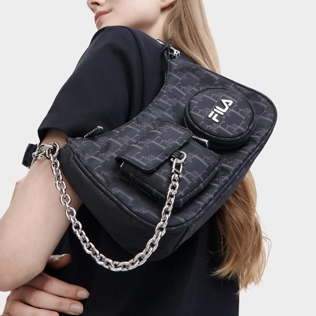 New FILA HERITAGE BASKETBALL Fabric Shoulder Bag Regular Women's Black F13W328165F-BK