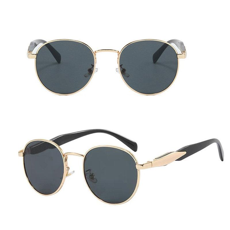 Non-polarized Small Frame Metal Oval Casual Sunglasses Women Fashionable Punk Style Sunglasses