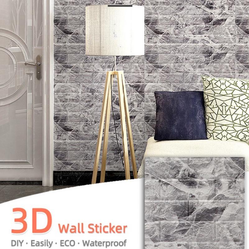 5/10Pcs 70cmX38cm Foam 3d Three-dimensional Wall Stickers Self-adhesive Crashproof Flexible Packaging Decorative Waterproof Wall Paper
