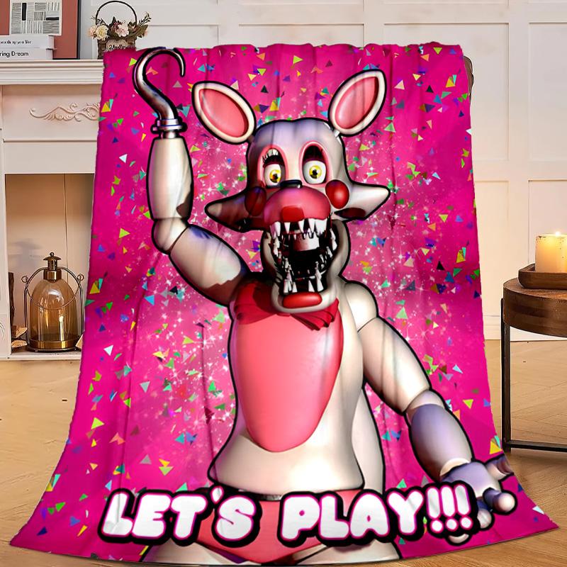 1PC Five Nights Teddy Bear Flannel Blanket Gift, Suitable for Both Men And Women, Soft Ideal for Beds And Sofa, Birthday Or Christmas Gift