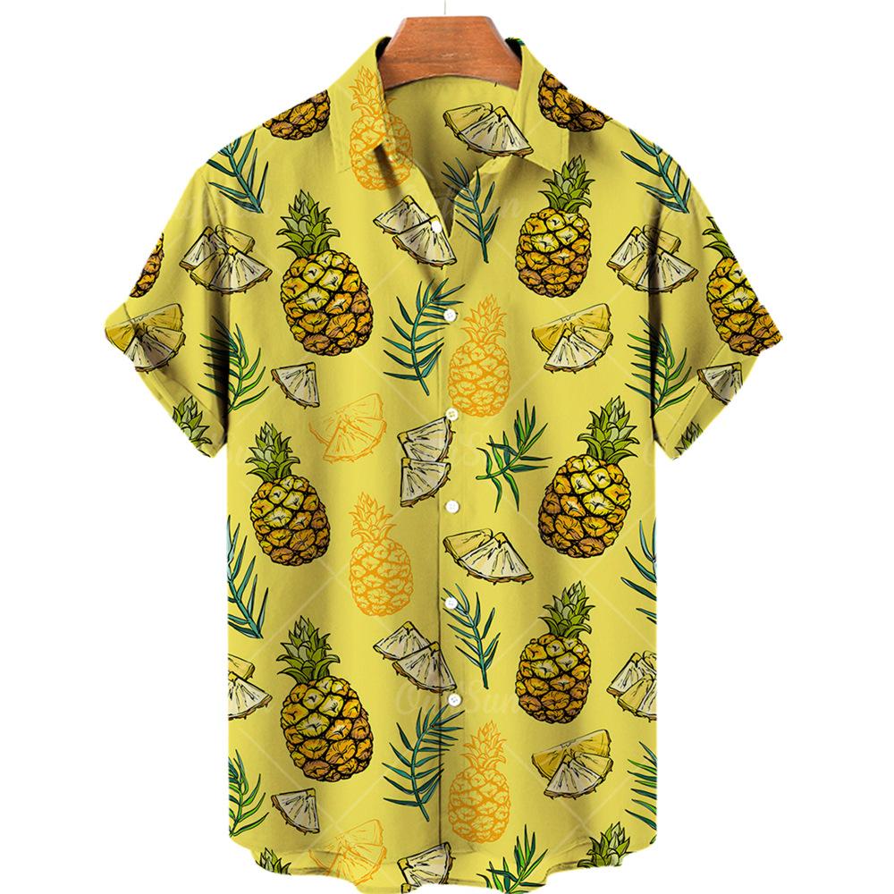 Summer Plus Size Men's Casual 3D Digital Printed Short Sleeve Shirt Hawaiian Men's Shirt