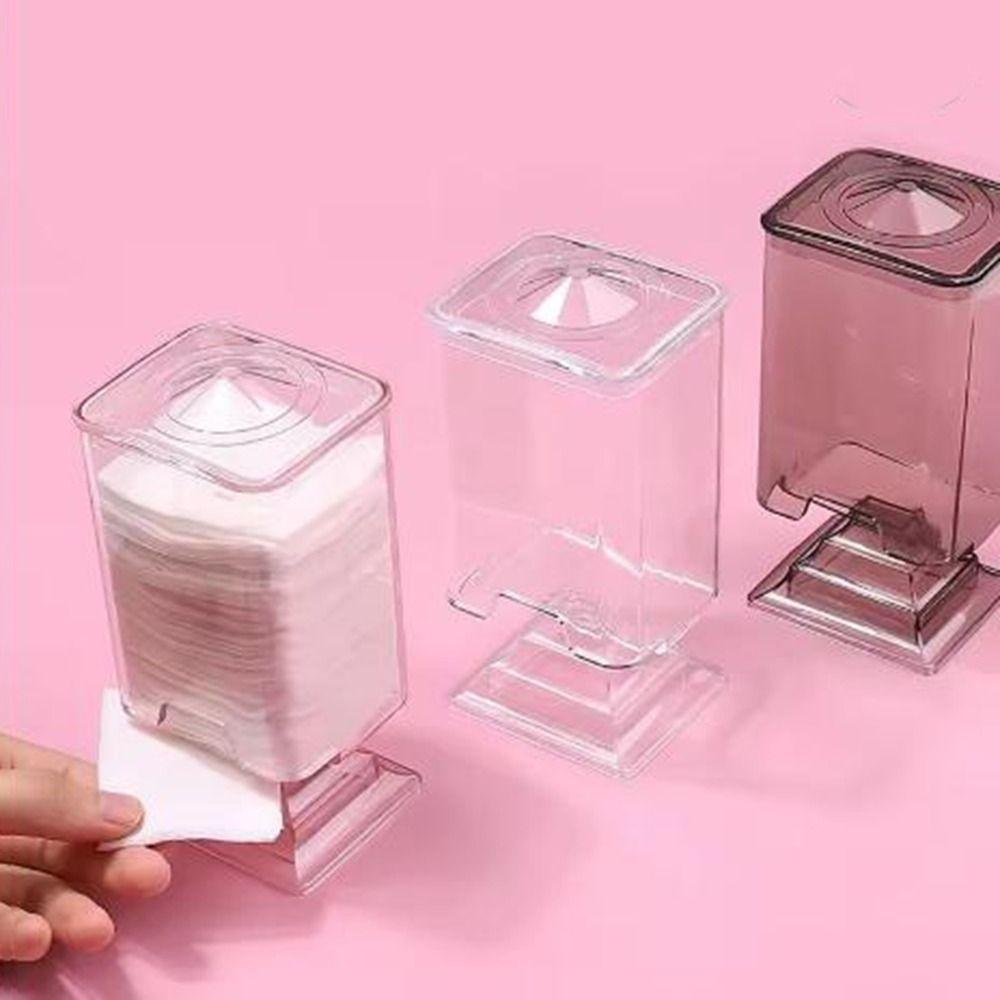 Sealed Cosmetics Cotton Pad Holder Plastic Makeup Pads Container Makeup Cotton Pad Box for Bedroom