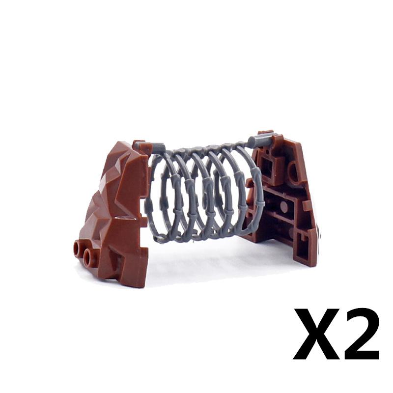 Военная сцена MOC строительные блоки игрушка аксессуар солдат фигурка колючая проволока мешок с песком палатка медицинская коробка цепь 30104 дорожный заграждение K042