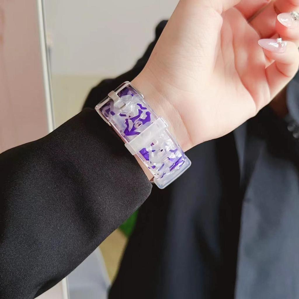 20 мм 22 мм универсальный ремешок для часов - TPU Shell Zebra Pattern Летний дышащий спортивный ремешок для умных часов Samsung Galaxy Watch Huawei Watch Xiaomi Watch