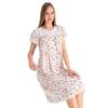 23702 Floral Pattern Oversized Plus Size Short Sleeve Nightgown
