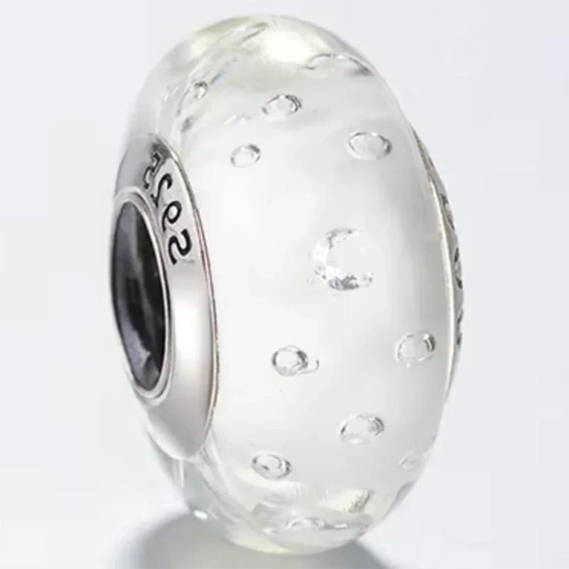 925 Silver Colored Flower Leaf Cosmic Rainbow Murano Glass Charms Beads Fit DIY Bracelet Women Jewelry Gift