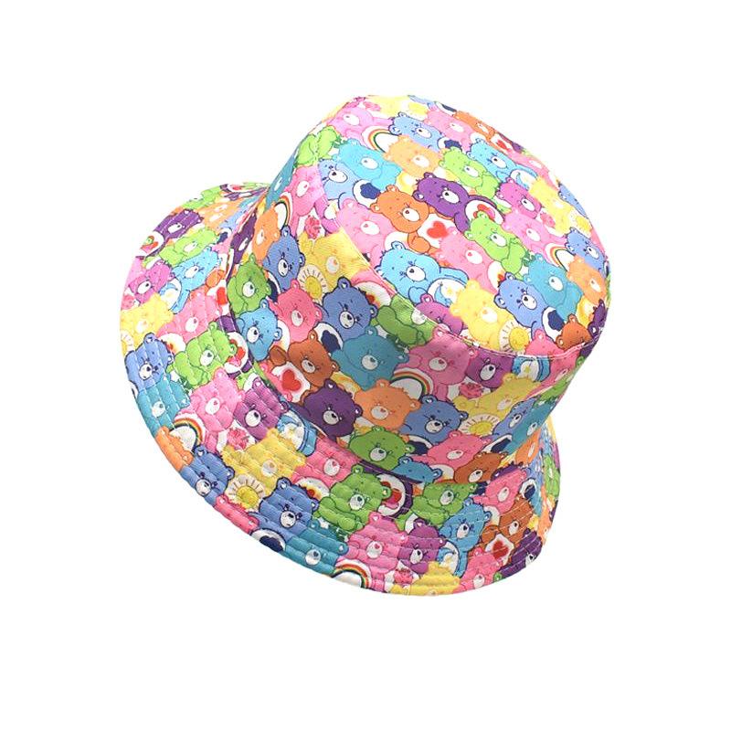 New Cute Cartoon Care Bears Fisherman's Hat Sunscreen Double Sided Basin Hat Men's and Women's Outdoor Travel Sunshade Hats
