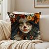 Sugar Skull Girl Pillow Case Organic Short Plush Cushion Covers Breathable Washable WrinkleResistant