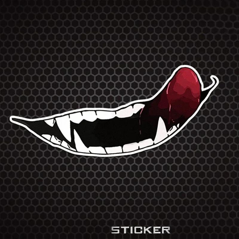 Car Styling Sticker Modified Auto Wheel Tail Body Window Tape Motorcycle Decals for Classic Hero Venom Teeth Mouth