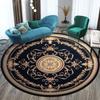 Европейский стиль Большой размер Круглый ковер Цветочный дизайн Легко чистящийся Ковер Гостиная Мягкий Складной Украшение комнаты Домашние коврики Моющийся