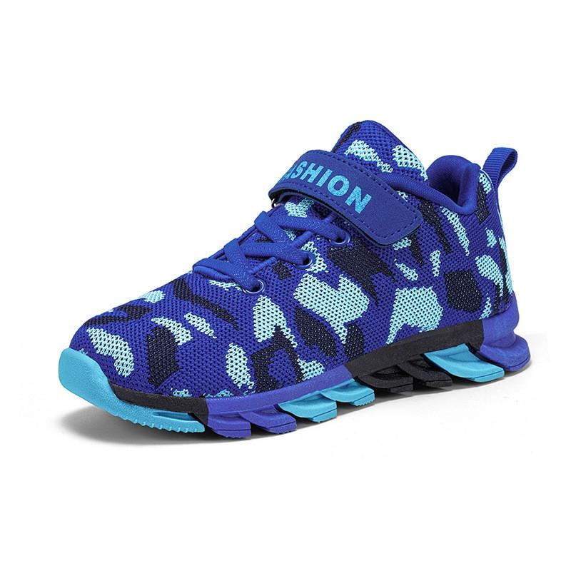Kids Camo Training Shoes Outdoor Camps Ages 10-15 Breathable Mesh Sneakers With Hook Loop