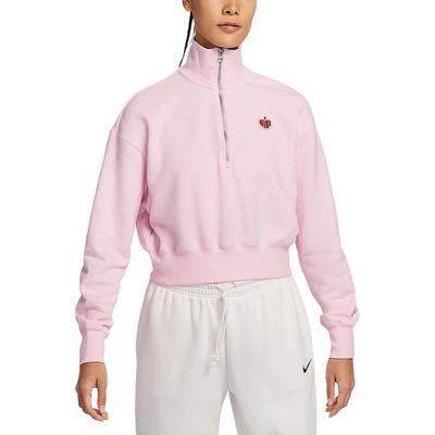 Спортивная одежда Phoenix Fleece Удобные спортивные шорты Толстовка с длинным рукавом на молнии до половины Женская толстовка Пена-Розовый HV8731663
