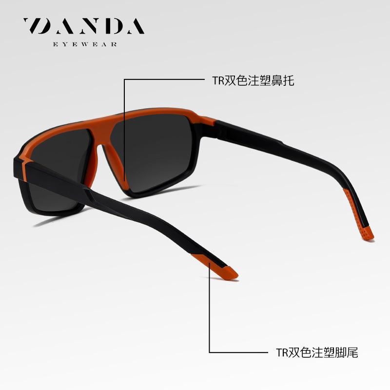 Polarized sunglasses S12109, two-tone injection-molded TR frame, large sunglasses, suitable for outdoor use and driving