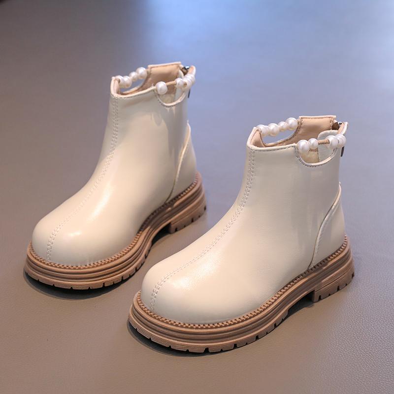 Ботинки для девочек Wither Kids Fashion Princess Ankle Boots Elegant Universal Causal Children Cotton Boots Single Color Round Toe Chic