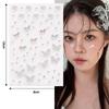 1-6pcs 3D Acrylic Diamond Stickers Butterfly Crystal Patch Face Paste Stage Makeup Rhinestones Jewelry Mermaid Pearl Tattoo