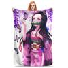 Nezuko Blankets Fleece Spring/Autumn Anime Demon Slayer Multifunction Ultra-Soft Throw Blanket for Sofa Bedroom Bedspread