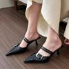 Pointed Toe High Heels Slippers Women Mules Shoes Summer Sandals Woman Flip Flops 2025 Elegant Dress Slides Party Pumps Mujer