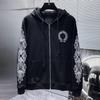 8310 CHROME HEARTS 2025 New Spring and Autumn Plus-size Thin Style Classic Style Logo Zipper Hooded Sweatshirt for Couples