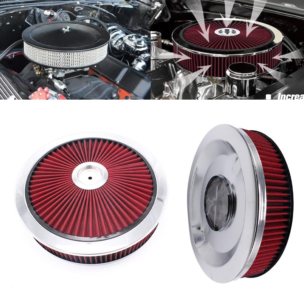 Круглый фильтр-очиститель воздуха в сборе с кабуратором с проточной крышкой, фильтр-очиститель воздуха с высокой пропускной способностью для фланца с горловиной 5-1/8 дюйма