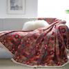 One-Piece Sofa Towel Anti-Cat Scratch Red Festive Ethnic Style Jacquard Thick Retro