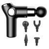 Muscle Therapy Device for Athletes Body Muscle Massager Handheld Massager 6 Adjustable Strength Levels 4 Massage Heads Black