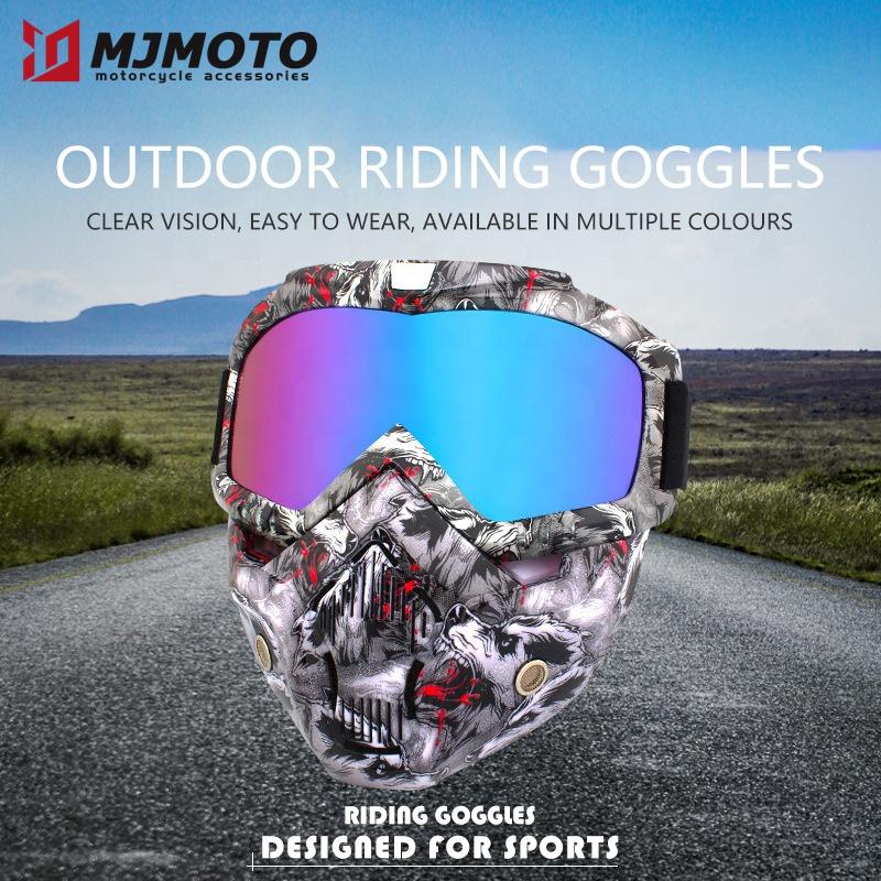 Motorcycle Goggles Face Shield Motorbike Face Shield Windproof Motocross Goggles Racing Helmet Protective Goggles Face Cover