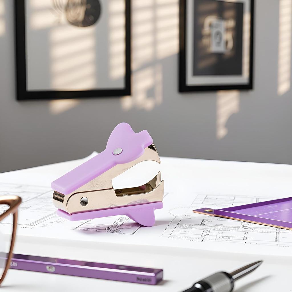 2Pcs Purple Stapler Puller, Stapler Removals Remover - Staple Puller Tool with Non-Slip Grip Wear-Resistant Supplies for Teachers, Students, and Home