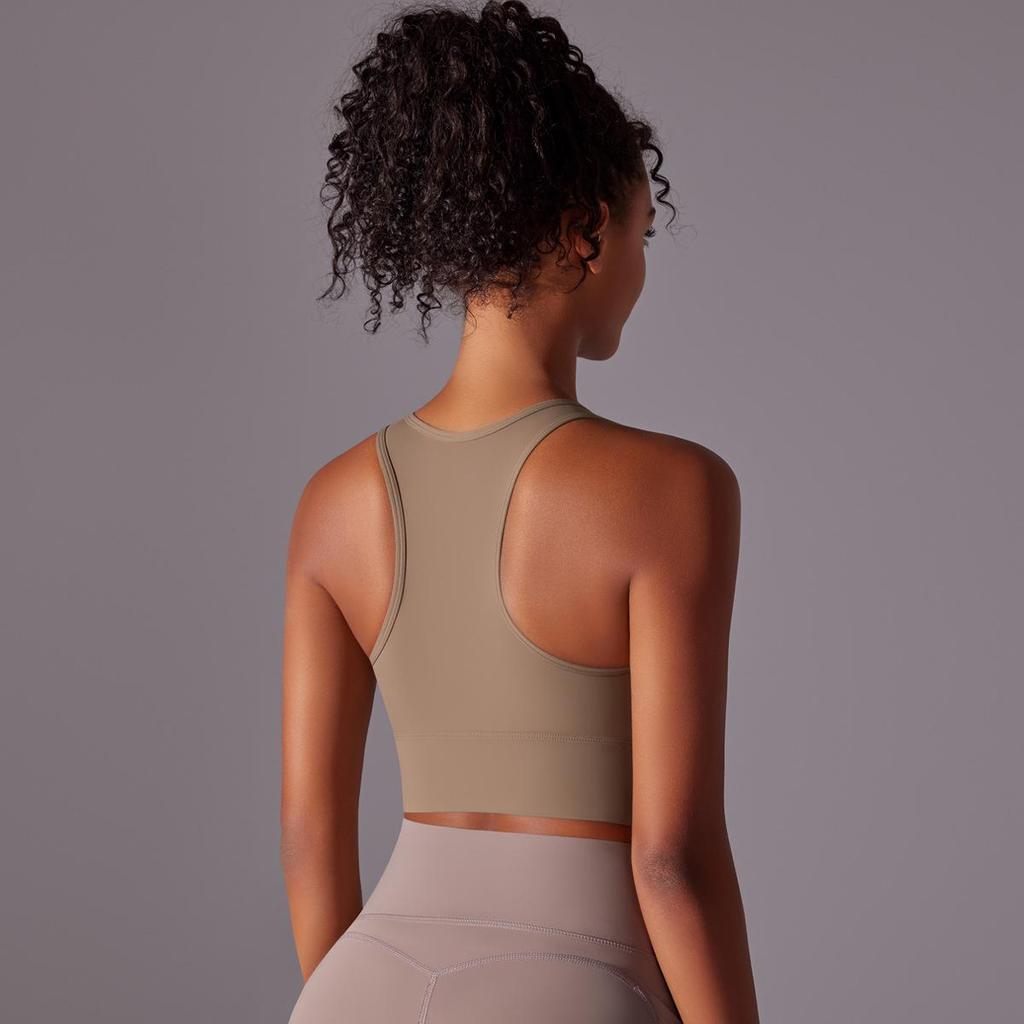 Женский утягивающий спортивный топ-бра - Цельный крой для поддержки изгибов для йоги и фитнеса