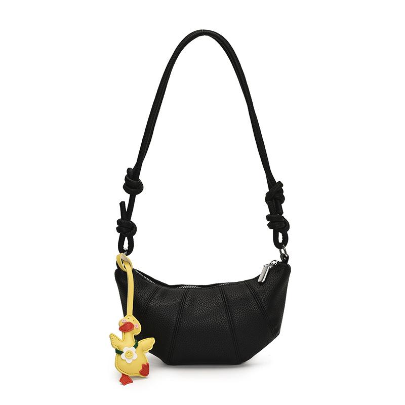 Spring and summer trend niche design simple croissant temperament versatile high-grade texture lychee pattern shoulder crossbody women's bag
