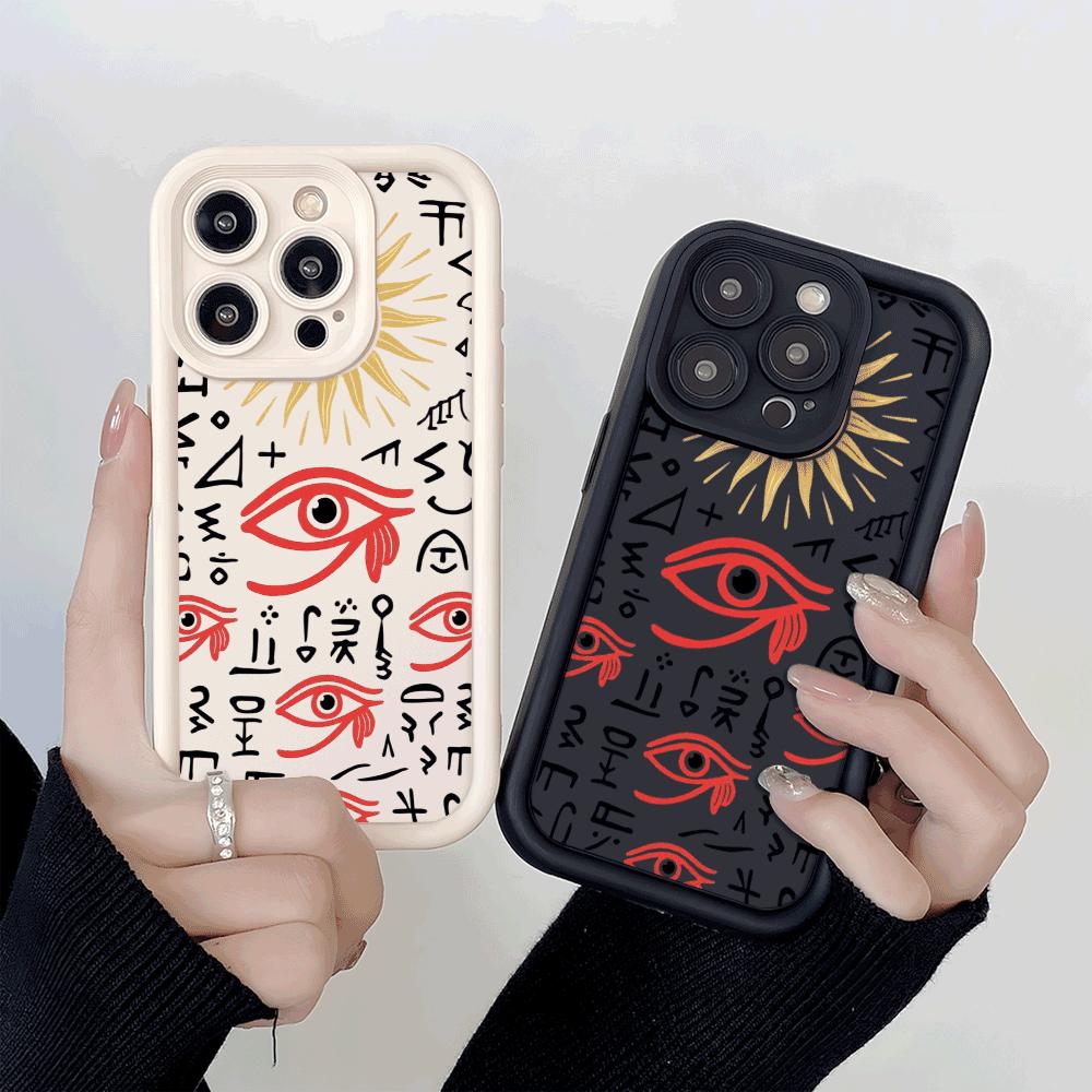Египетские Символы и Солнце Мягкий ТПУ Чехол для Телефона для Xiaomi Redmi Note 14 13 12 11 10 9 8 7 Pro Ударопрочный Противоскользящий Чехол