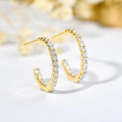 Изысканные серьги для женщин, простые серьги-кольца, модные повседневные украшения из циркония.