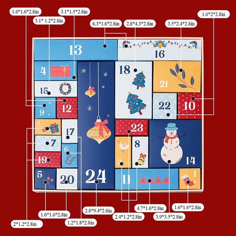 Diy Advent Calendar Christmas Countdown Calendars With 24 Cardboard Treasure Boxes Xmas Empty Countdown Calendar