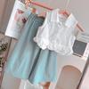 Girls' Summer Flutter Sleeve Top & Wide-Leg Pants Set - New Fashion Design (AXA736)