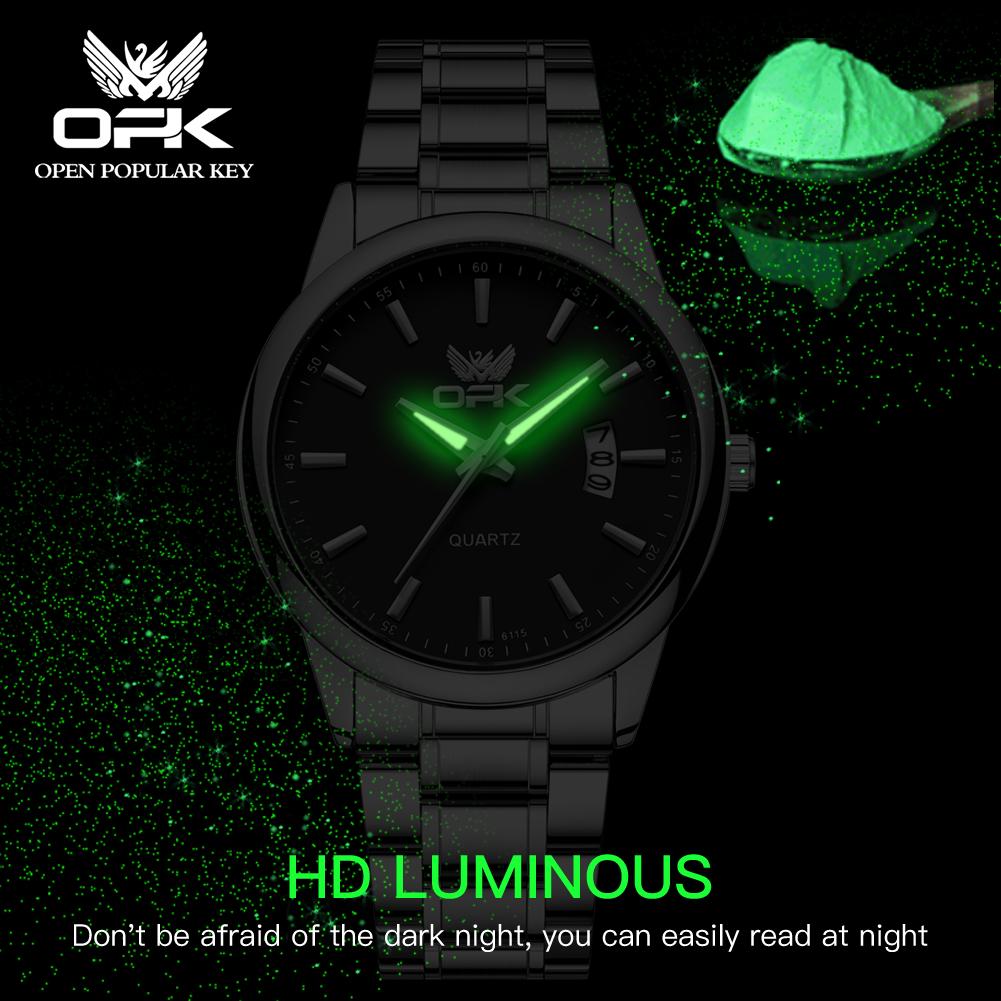 OPK 6010 Watches For Men Multifunctional Chronograph Wristwatch Mens Watch Original Waterproof Luminous Quartz Watch Reloj