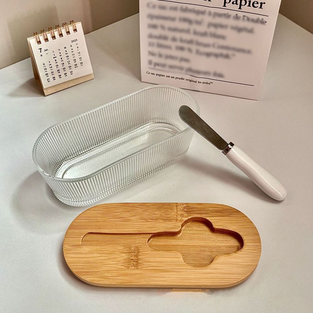 Oval Shape Butter Container Visible Butter Dish Durable Butter Tray  Lunch