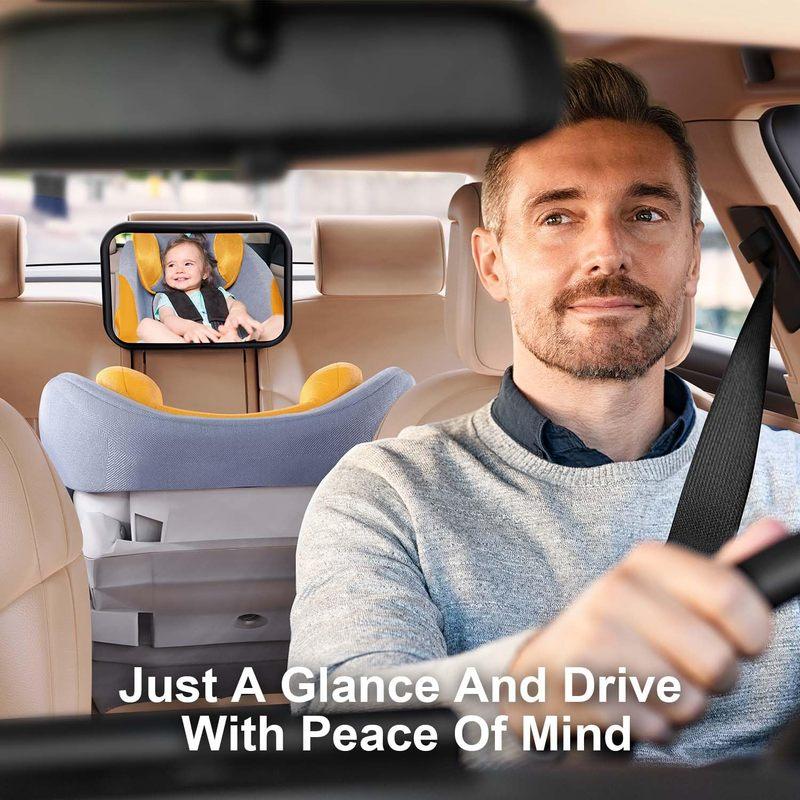 Baby Car Mirror hook clip design child safety seat observation mirror adjustable safety anti-shatter baby back seat monitor
