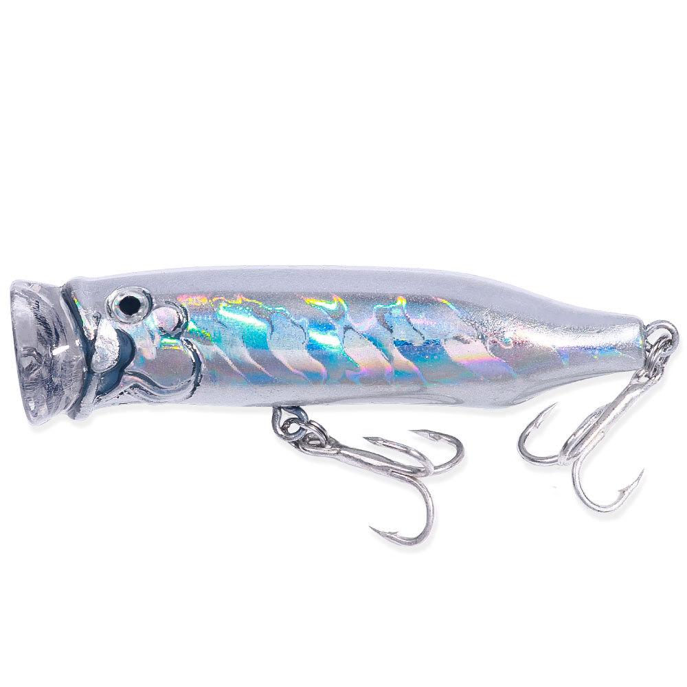 1pc Popper Fishing Lure 7.2cm/9.4g Hard Bait Artificial Topwater Bass Trout Pike Wobbler Fishing Tackle With 2 Treble Hooks