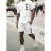 3D Digital Print Men's Fashion Short Sleeve Shorts Set Outdoor Street Men's Sports Shorts Summer Daily Casual Men's T-shirt