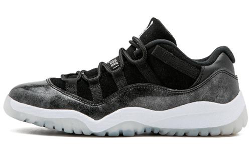Детские кроссовки Jordan 11 Retro Low Barons (PS) Черный/Металлик Серебристо-Белый