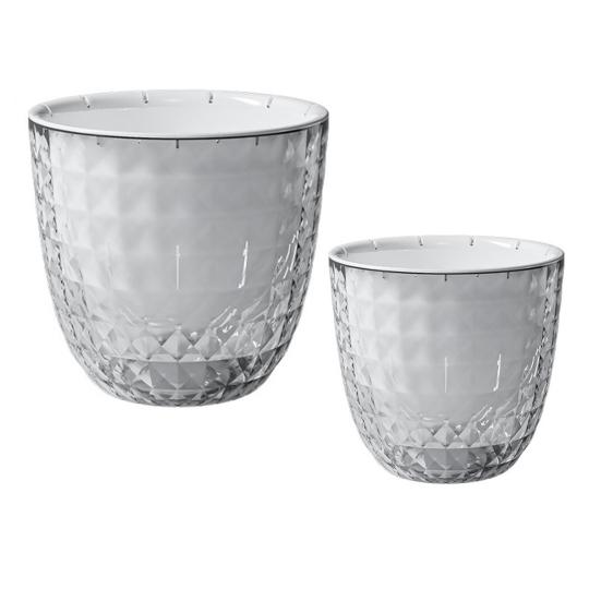 Самополивающийся цветочный горшок Видимый двухслойный плантатор с фитильным шнуром Самополивающийся горшок для растений для комнатных растений Орхидеи Травы