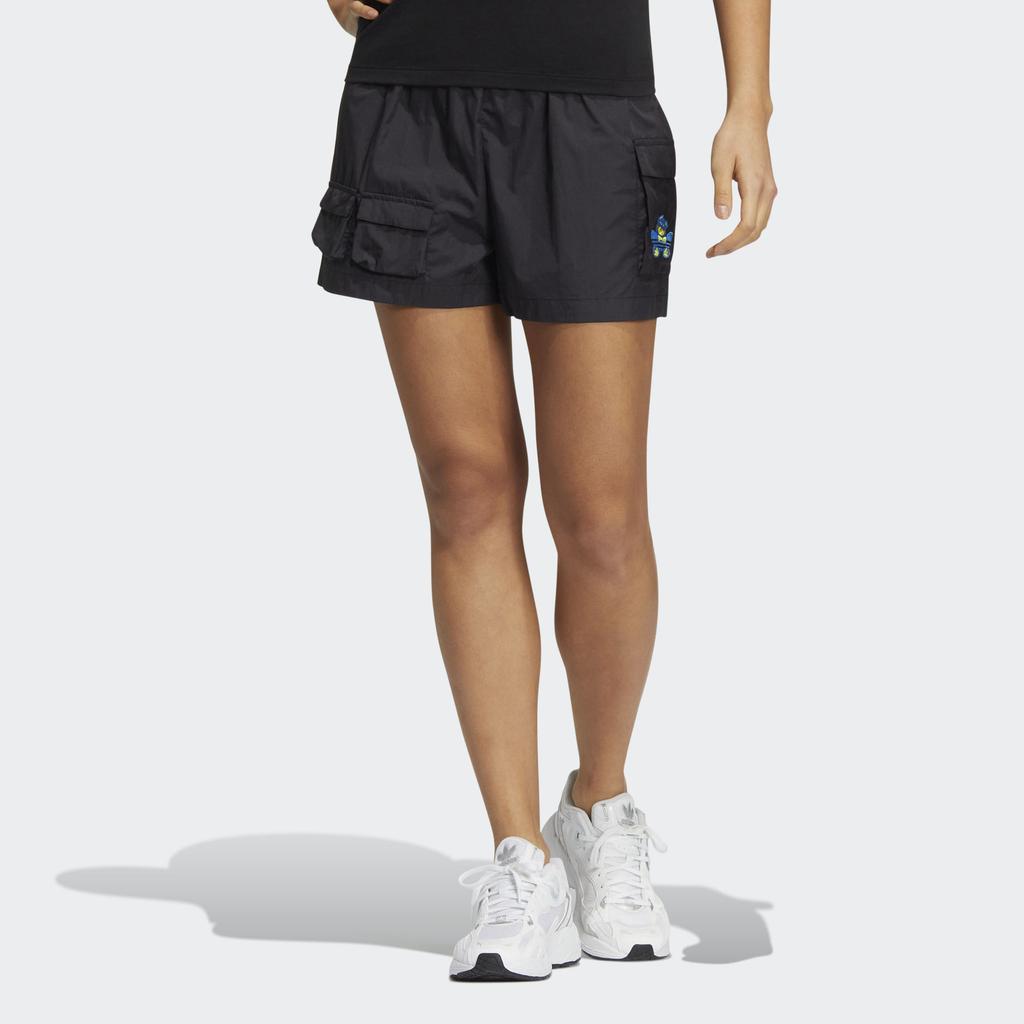 adidas Оригинальные Полосатые Вышитые Тканые Повседневные Шорты Женские Шорты Черные HP0120