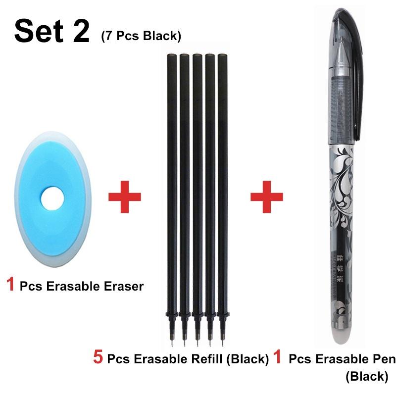 1 + 2 + 20 шт./компл. 0,5 мм стираемая гелевая ручка стираемая ручка-стержень для ручек синие черные чернила моющаяся ручка для школы