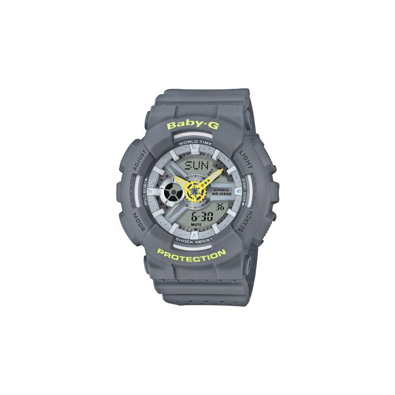 Casio Серия BABY-G Модный Уличный Крутой Высококлассный Классический Стрелочный Двойной Дисплей Водонепроницаемый и Ударопрочный Механизм Кварцевый Механизм Смола BA-110PP-8A