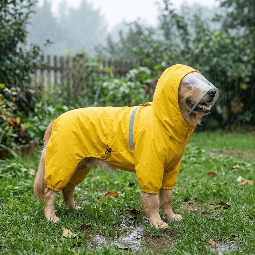 Windproof Dog Rain Cloak Reflective Pet Waterproof Cloak Dog Jumpsuit Dog Poncho Outdoor Walking