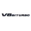 V8 BITURBO Letter 3D ABS Car Sticker for Mercedes Benz Twin Turbo Logo Fender Modification Label Decorative Decal AccessoriesRR1