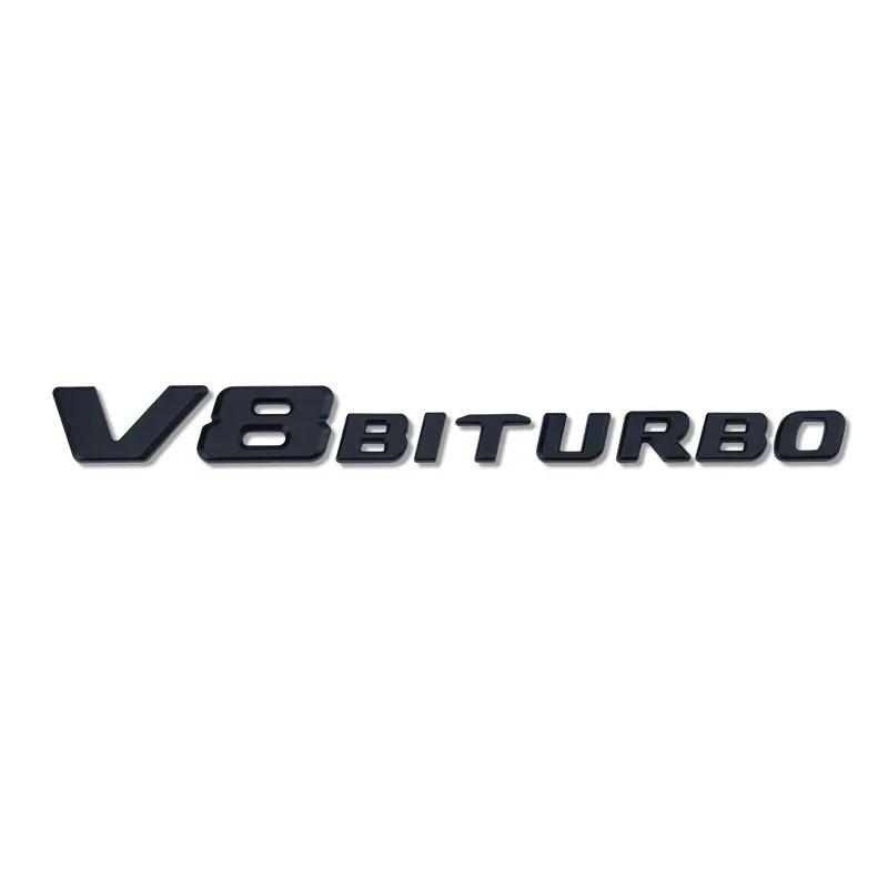 V8 BITURBO Letter 3D ABS Car Sticker for Mercedes Benz Twin Turbo Logo Fender Modification Label Decorative Decal AccessoriesRR1