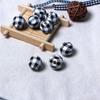 40pcs 16mm Buffalo Plaid Wood Beads Black White Checked Checked Beads Round Beads  Home Wall Decor