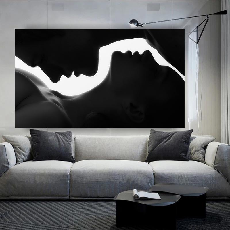 Черно-белые сексуальные мужчины и женщины картины на холсте постеры и принты настенные художественные картины для гостиной украшения дома