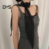 Rose Flower Chiffon Sheer Scarf Dot Design Long Thin Skinny Chiffon Ribbon Scarf Vintage Silky Neck Tie Choker