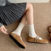 Queen Fan Retro Versatile Flat-bottomed Shallow Mouth Single Shoes Women's 2025 New Autumn Skirt Soft-soled Mary Jane Shoes